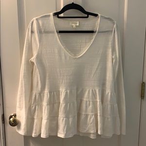 Anthropologie Deletta Women’s S White Long Sleeve